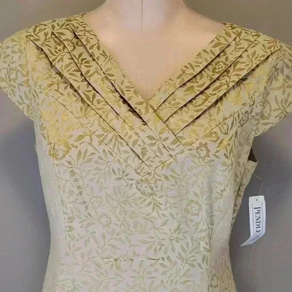 Pendleton Womens Gold Cream NWT New Dress Size 8 Retail $240 - Picture 2 of 11